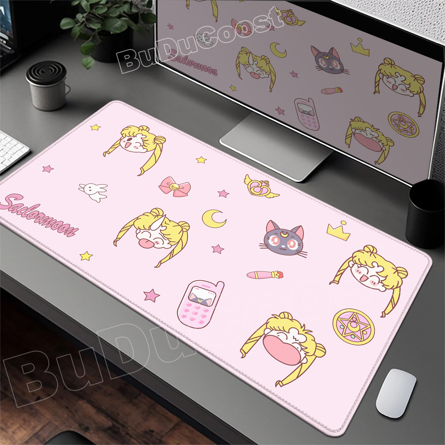 Pc Gaming Pink - Hübsche Rosa Schreibtischunterlage Anime Sailor Moon