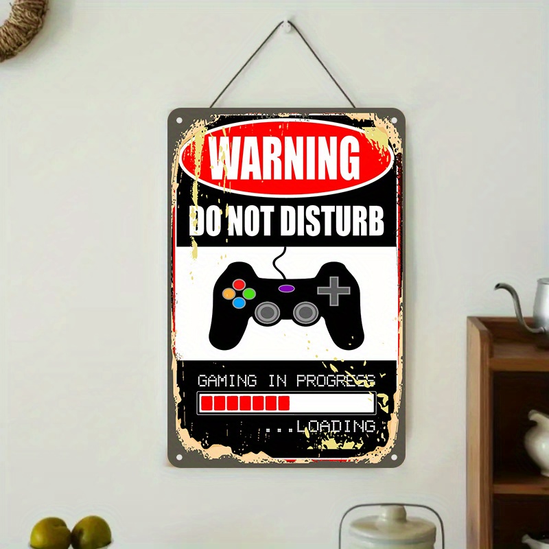Gaming Controller - „Do Not Disturb“ Gaming-Blechschild – Vintage-Wandkunst