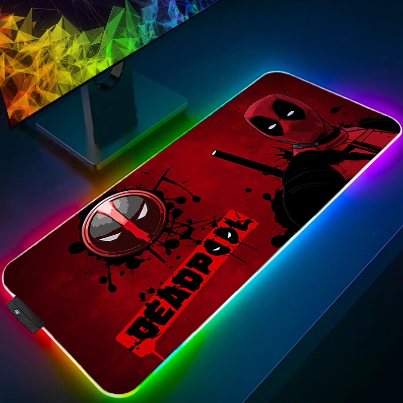 Pc Gaming Desk - LED Mauspad Gaming Hintergrundbeleuchtung Lock Edge