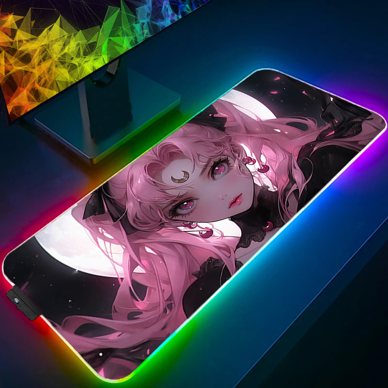 Pc Gaming Pink - RGB Großes Mauspad Gamer-Tastatur LED-Mauspad Rosa