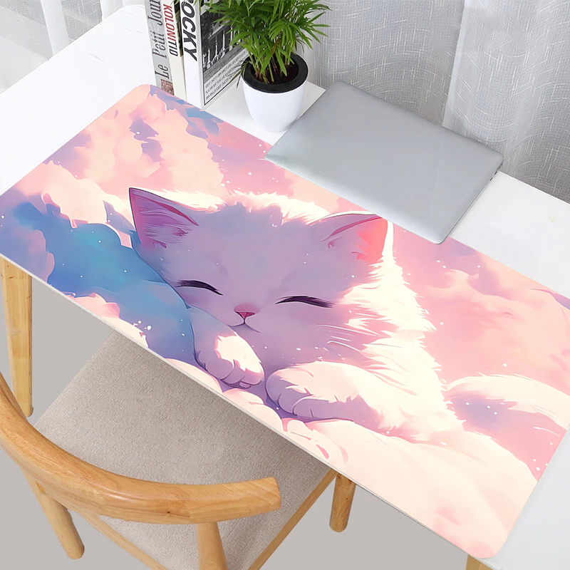 Pc Gaming Cloud Free - Mauspad Laptop Kawaii Anime Weiße Katze