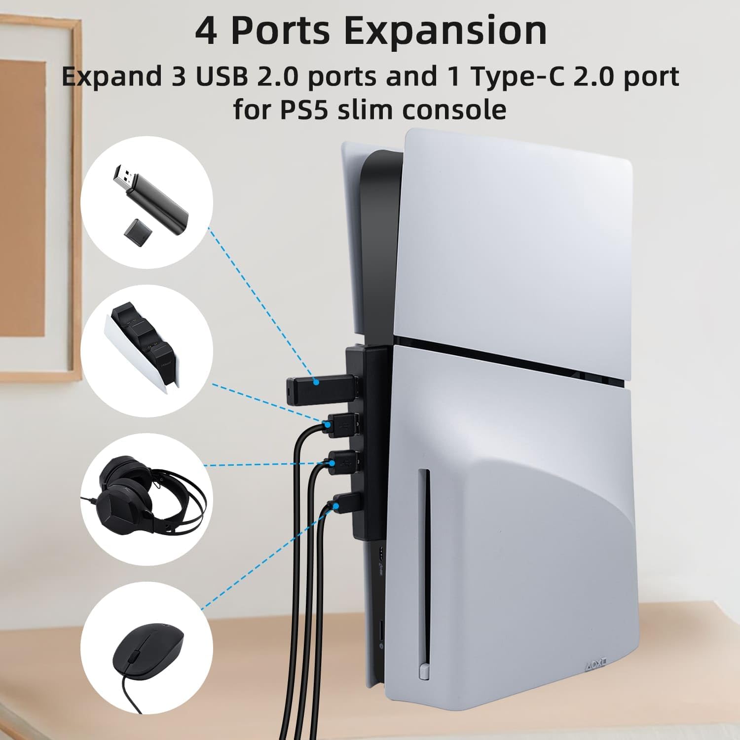 4 Ports USB-Hub für ps5 Slim D – Usb Hub Gaming Bewertung und Preis